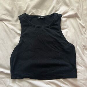 SHEIN Black Cropped Ribbed Tank Top